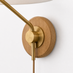 Ulyxor Ash Wood Base Ivory Paper Shade Wall Sconce