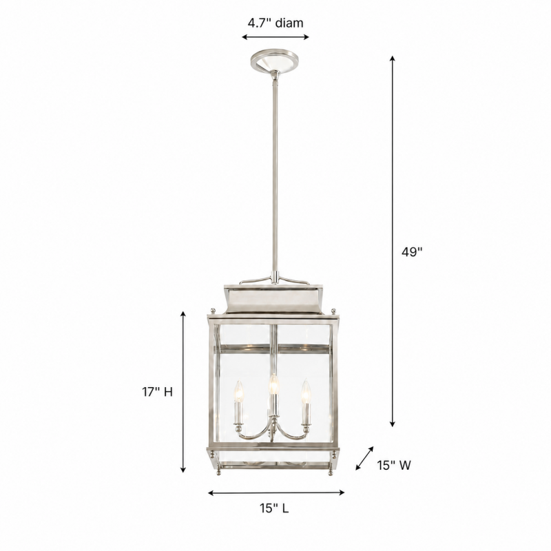 Marcellus Classic Metal Clear Glass Outdoor Lantern Pendant Light