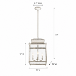 Marcellus Classic Metal Clear Glass Outdoor Lantern Pendant Light