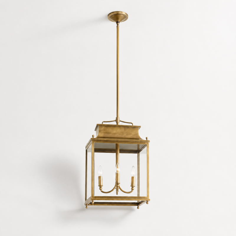 Marcellus Classic Metal Clear Glass Outdoor Lantern Pendant Light