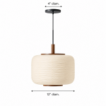 Drath Wabi Sabi Ribbed Paper Lantern Pendant Light