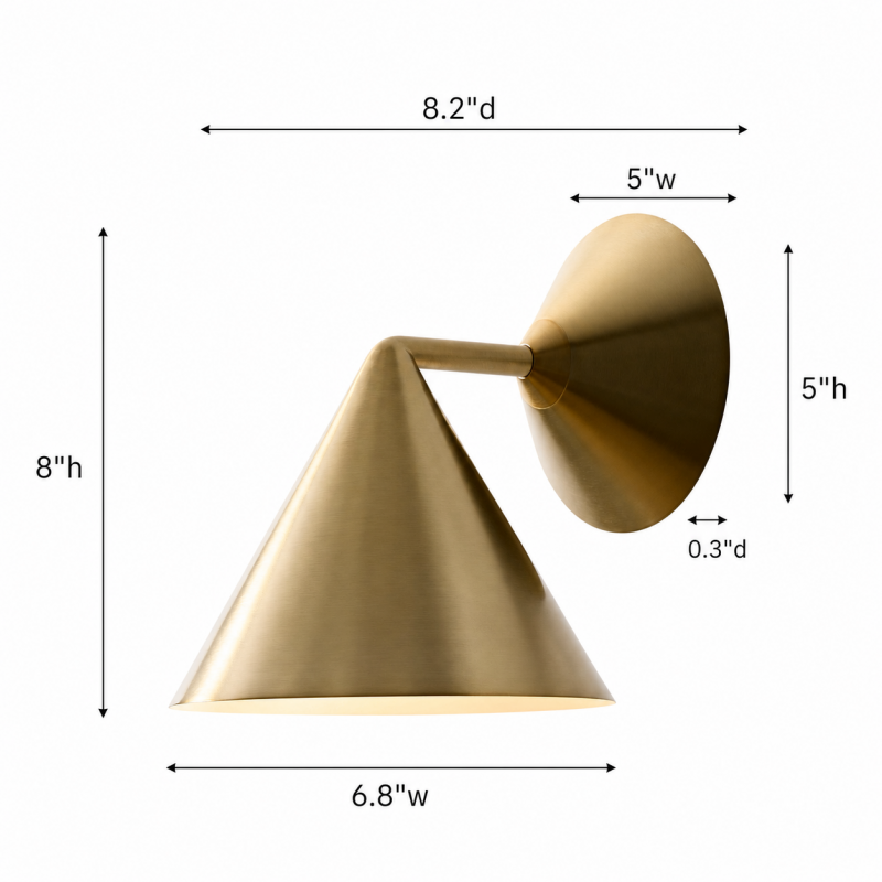 Maven Modern Elegant Cone Shade Wall Sconce