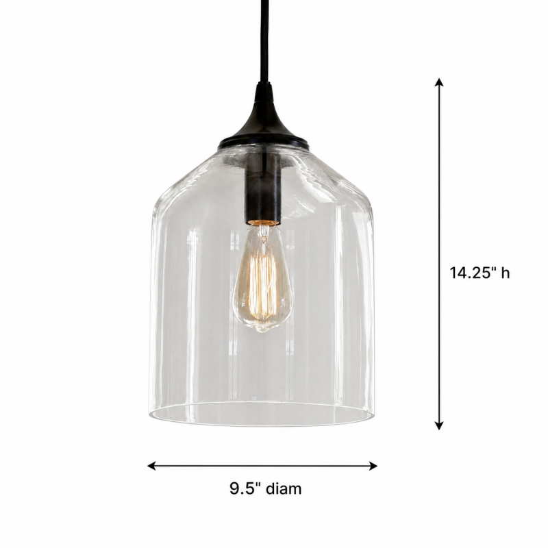 Declan Modern Bell Shaped Glass Pendant Light