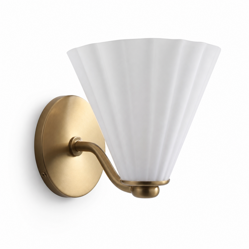 Jaxlynth Modern Rotatable Milk Glass Cone Sconce