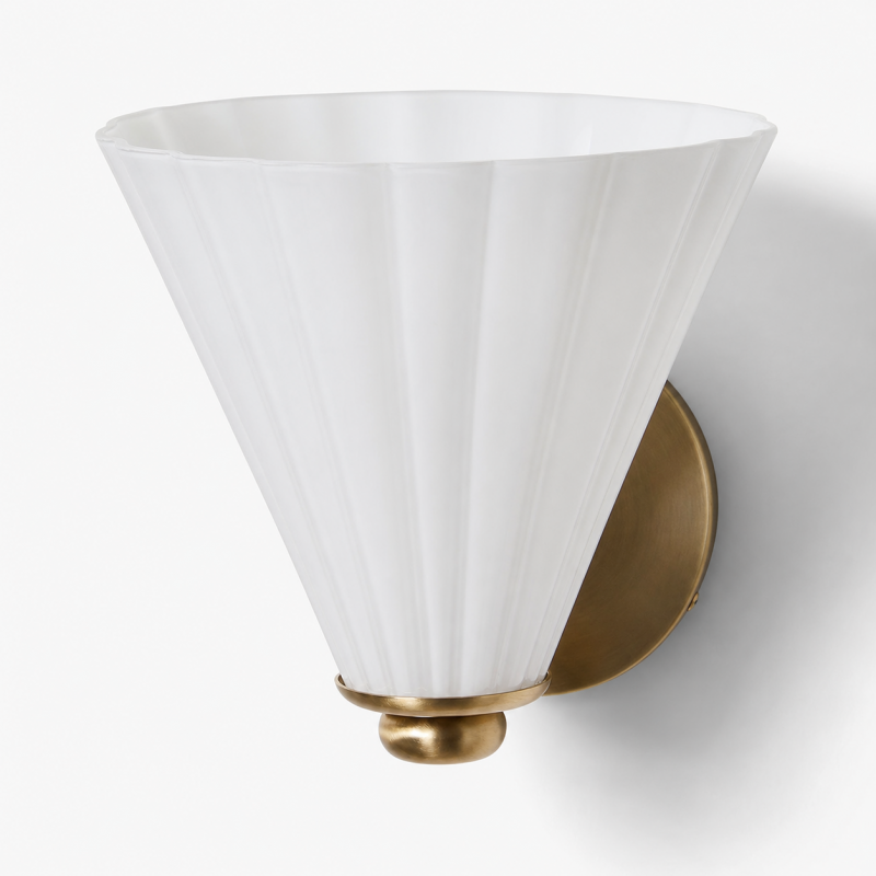 Jaxlynth Modern Rotatable Milk Glass Cone Sconce