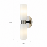 Sinclair Minimalist Glass Double Short Wall Light