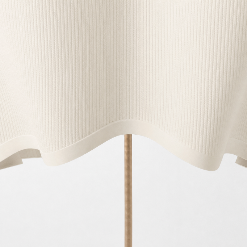 Charlotte Farmhouse Ivory Linen Scalloped Sconce