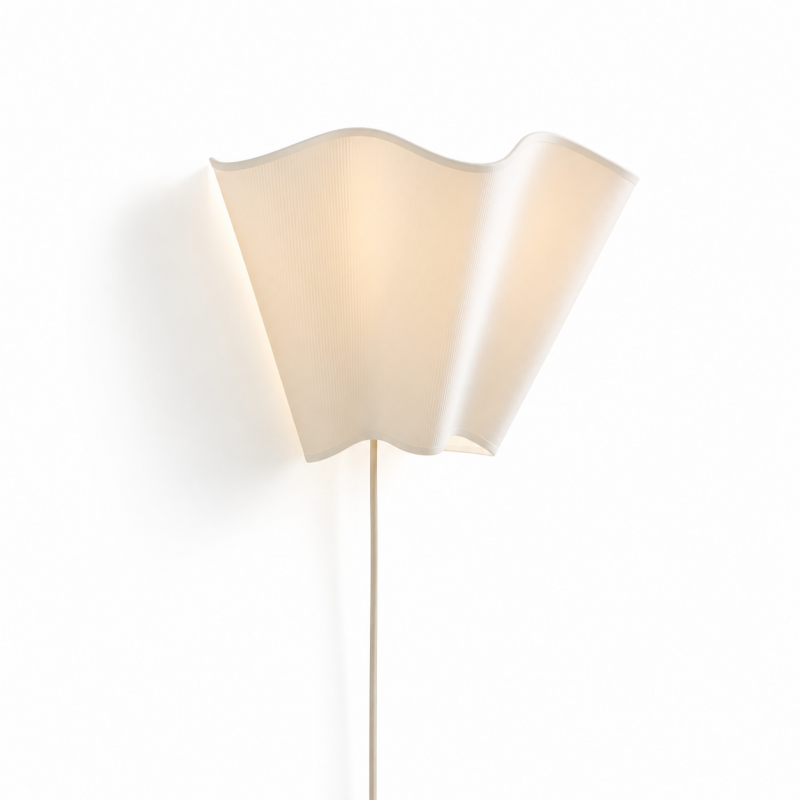 Charlotte Farmhouse Ivory Linen Scalloped Sconce