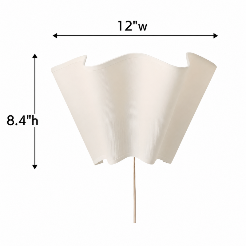 Charlotte Farmhouse Ivory Linen Scalloped Sconce