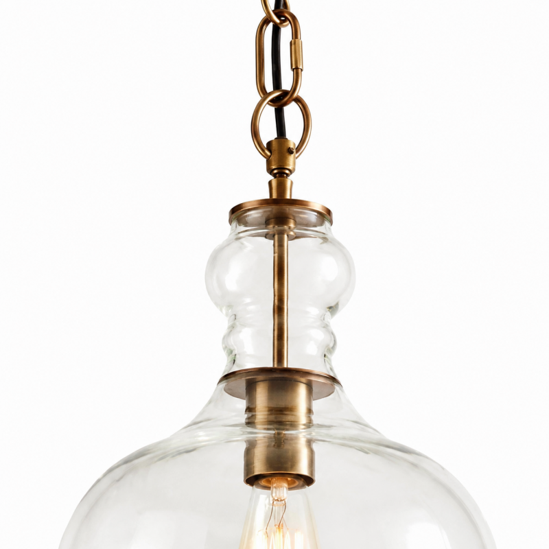 Yates Industrial Clear Glass Pendant Light