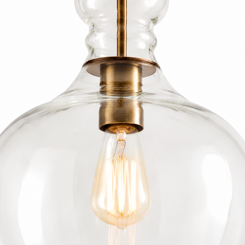 Yates Industrial Clear Glass Pendant Light