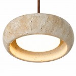 Veloria Scandinavian Travertine Round Pendant Light