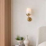 Huxley Rustic Antique Brass Botanical Forged Iron Sconce