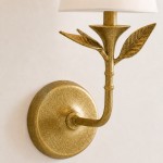 Huxley Rustic Antique Brass Botanical Forged Iron Sconce