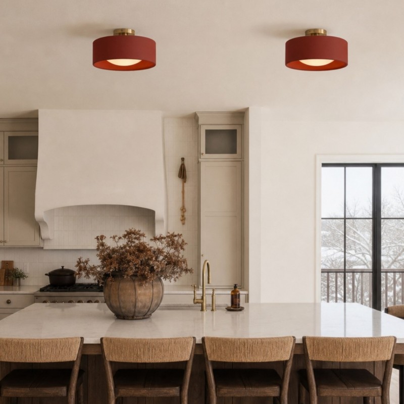 Aura Modern Porcelain Flush Mount Ceiling Light