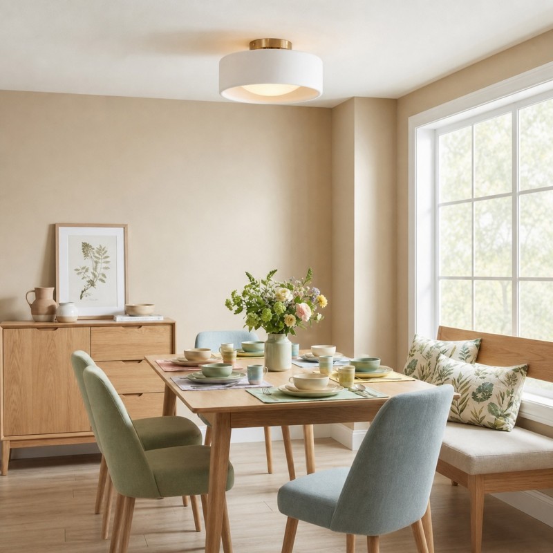 Aura Modern Porcelain Flush Mount Ceiling Light