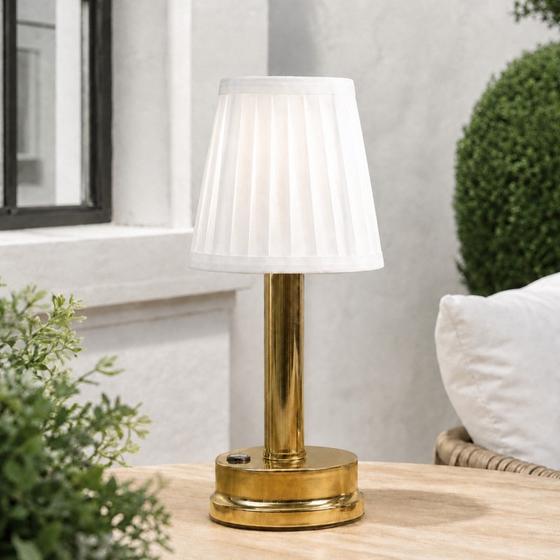 Mariana Cordless Battery Operated Pleated Shade Table Lamp