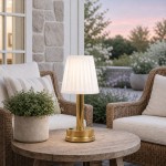 Mariana Cordless Battery Operated Pleated Shade Table Lamp