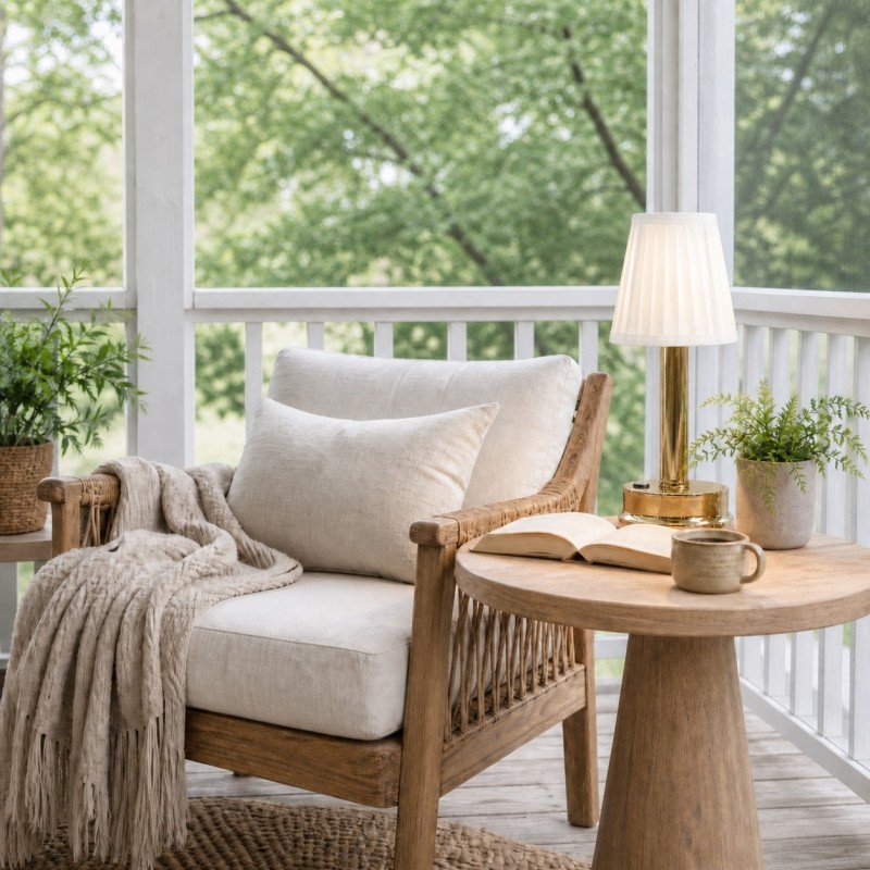 Mariana Cordless Battery Operated Pleated Shade Table Lamp