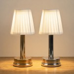 Mariana Cordless Battery Operated Pleated Shade Table Lamp