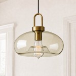 Vylith Brass Cognac Glass Single Hanging Lamp