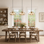 Vylith Brass Cognac Glass Single Hanging Lamp
