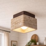 Elio Wabi-Sabi Multi-Light Travertine Linear Ceiling Light