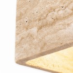 Stella Wabi Sabi Square Travertine Wood Mount Ceiling Light