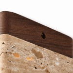 Stella Wabi Sabi Square Travertine Wood Mount Ceiling Light