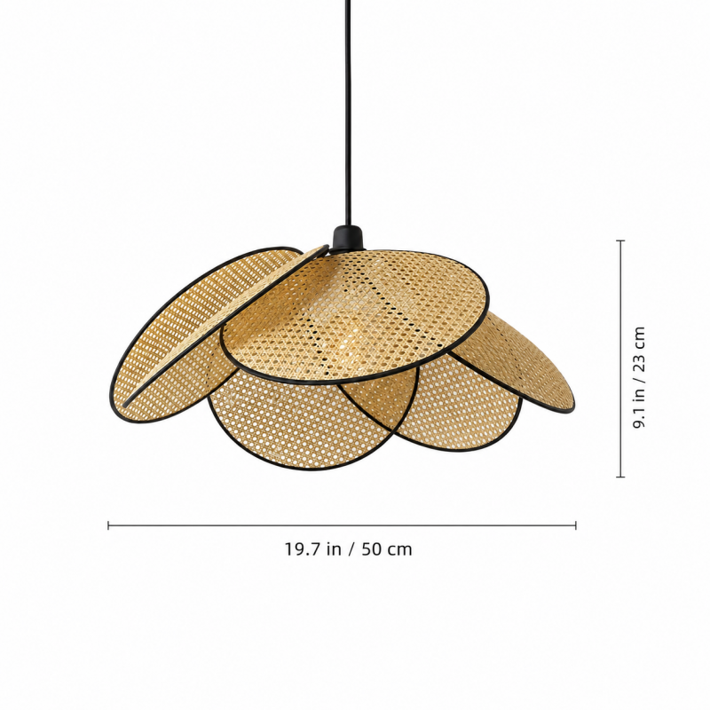 Atticus Screen Cannage Rattan Pendant Light