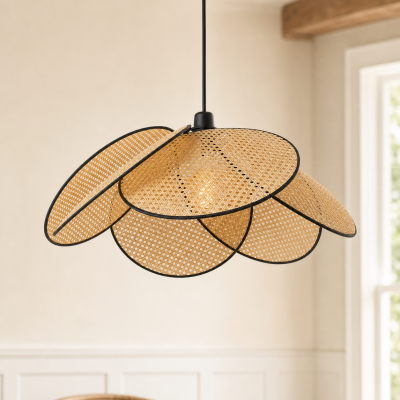 Atticus Screen Cannage Rattan Pendant Light