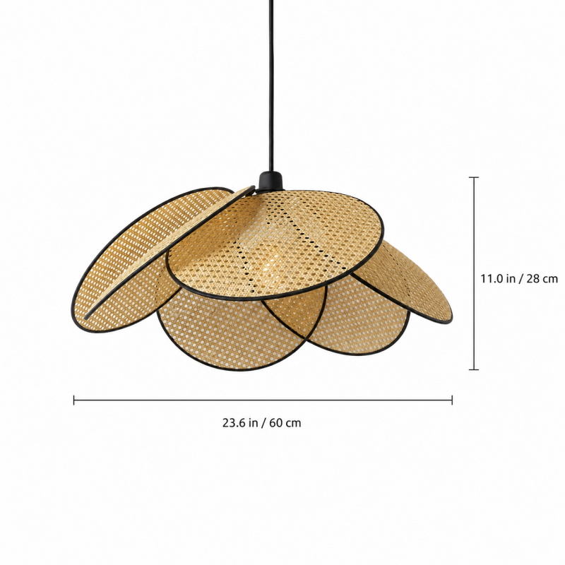 Atticus Screen Cannage Rattan Pendant Light