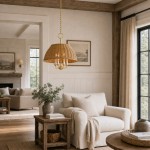 Margaret Minimalist Natural 4-Light Dome Rattan Brass Pendant Light