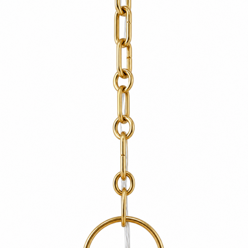 Margaret Minimalist Natural 4-Light Dome Rattan Brass Pendant Light