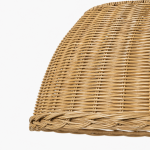 Margaret Minimalist Natural 4-Light Dome Rattan Brass Pendant Light