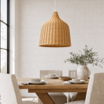 Galatea Boho Bell Shaped Rattan Chandelier