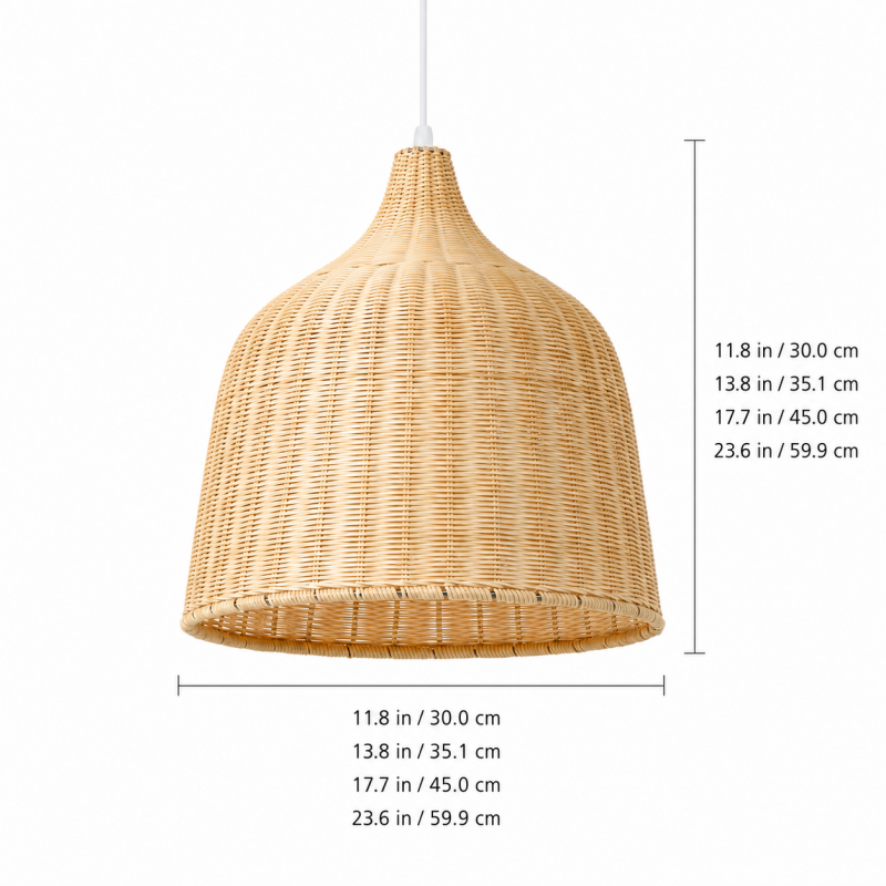 Galatea Boho Bell Shaped Rattan Chandelier