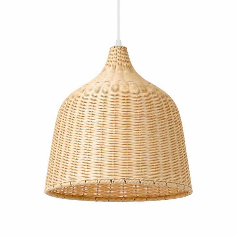 Galatea Boho Bell Shaped Rattan Chandelier
