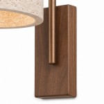 Elliot Wabi Sabi Travertine Wood Cylinder Wall Light