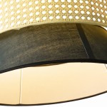 Lyzar Rustic Tiered Rattan Fabric Pendant Light
