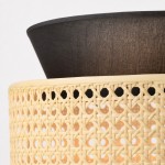 Lyzar Rustic Tiered Rattan Fabric Pendant Light