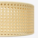 Lyzar Rustic Tiered Rattan Fabric Pendant Light