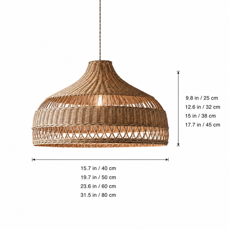 Wisteria Handmade Woven Rattan Pendant Light