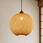 Ilario Japanese Woven Bamboo Pendant Light