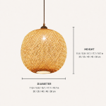 Ilario Japanese Woven Bamboo Pendant Light