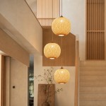 Ilario Japanese Woven Bamboo Pendant Light