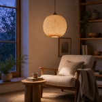 Ilario Japanese Woven Bamboo Pendant Light