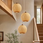 Ilario Japanese Woven Bamboo Pendant Light