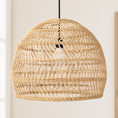 Juno Scandinavian Boho Woven Wicker Rattan Pendant Light