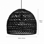 Juno Scandinavian Boho Woven Wicker Rattan Pendant Light